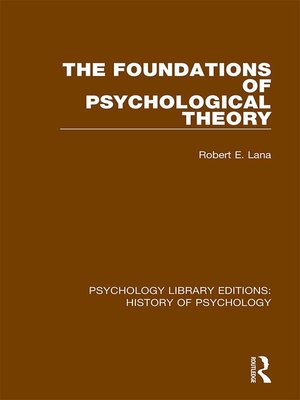 cover image of The Foundations of Psychological Theory